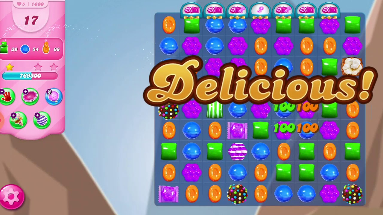 Candy Crush Saga level 1000(1st Version,No Boosters) - YouTube