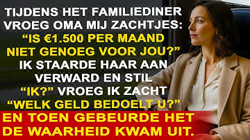 Tijdens het diner vroeg mijn oma: "Helpt het geld dat ik je elke maand stuur?" Iedereen keek...