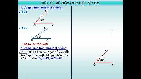 TOÁN 6: VẼ GÓC CHO BIẾT SỐ ĐO