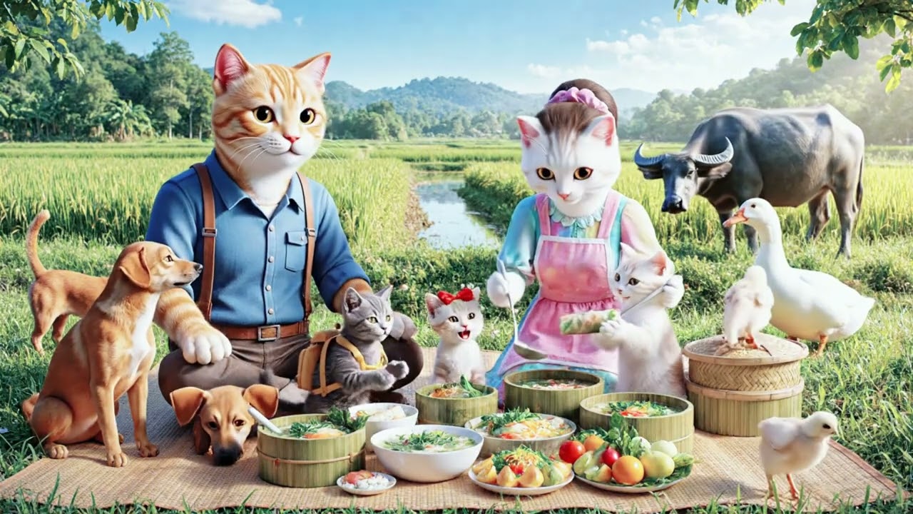 The Adorable Cat Family Living a Peaceful Farm Life