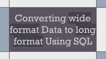Converting wide format Data to long format Using SQL