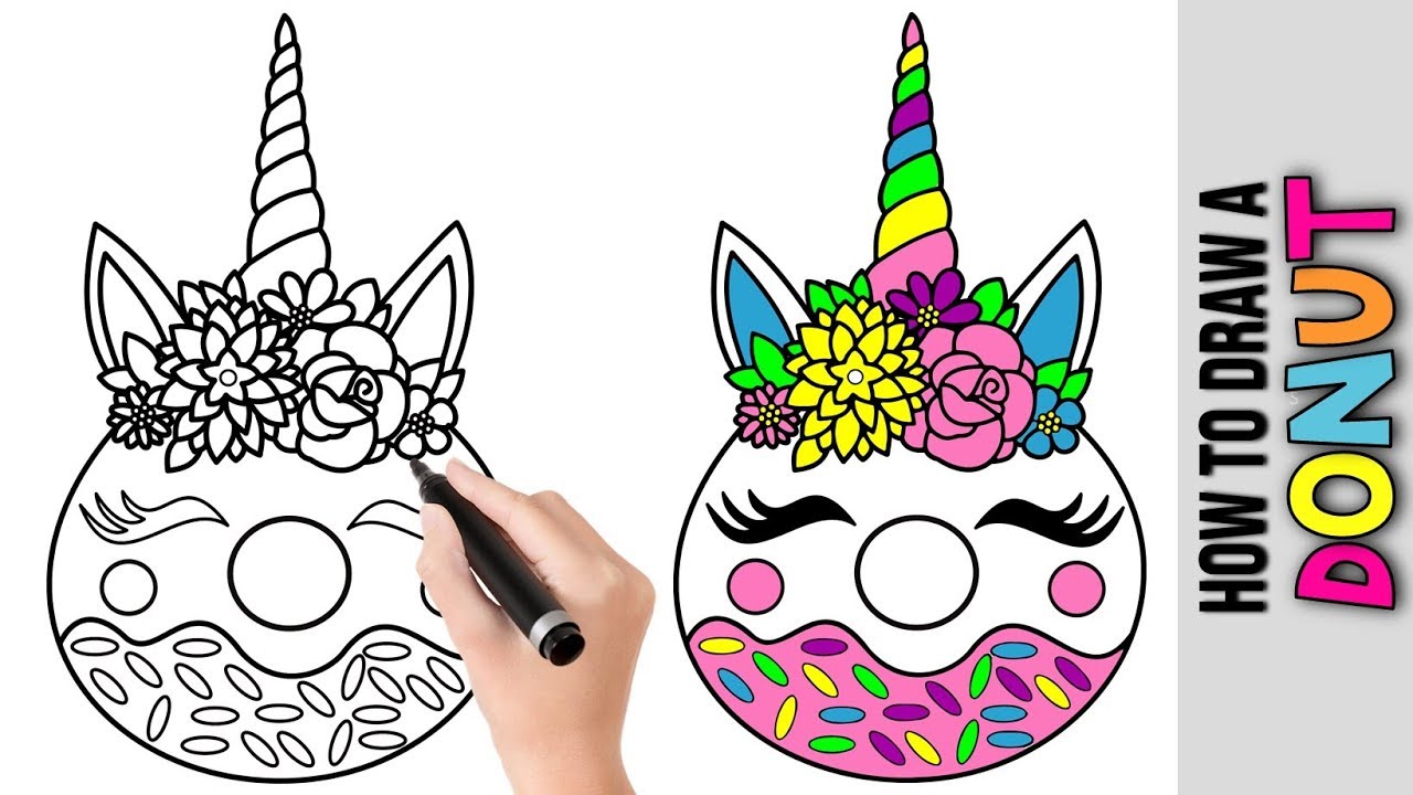 How To Draw Kawaii Unicorn Donut ★ Cute Easy Drawings Tutorial For