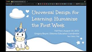 Humanize the First Week: What Is UDL