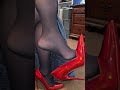 Red shoes and pantyhose