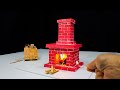 Mini fireplace from mini bricks. Мини Камин из Мини Кирпичей #makingamazingminifireplace