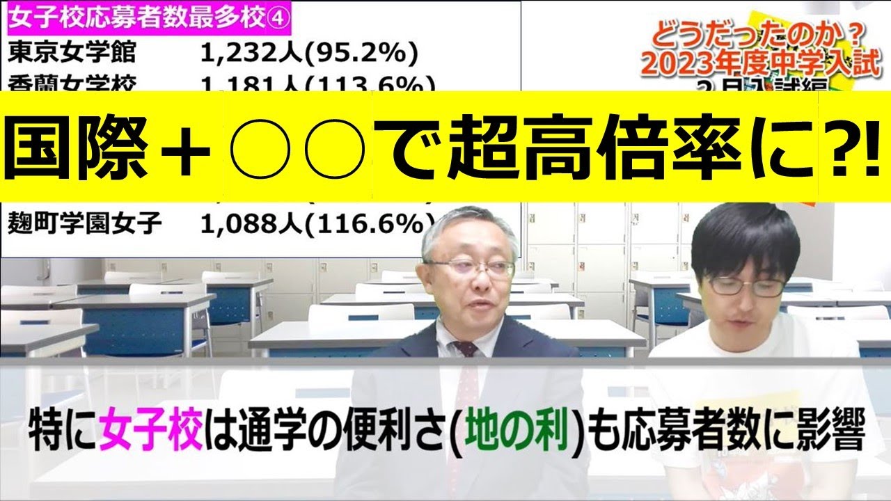 【中学受験】2023年度どうだったのか？２月入試～女子校編～国際＋○○で倍率60倍超⁈