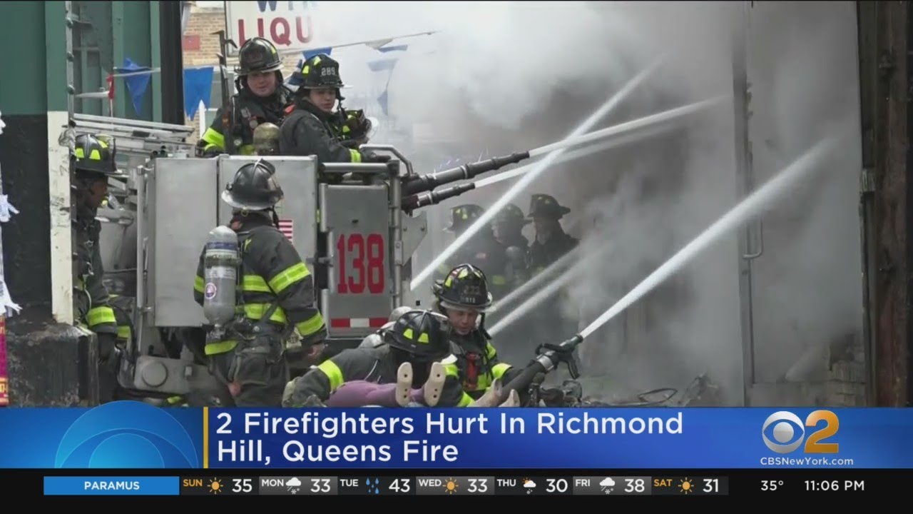Firefighters Injured In Richmond Hill, Queens Blaze - YouTube