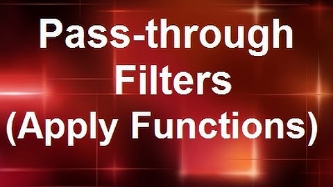 MicroStrategy - Passthrough Filters - Online Training Video by MicroRooster