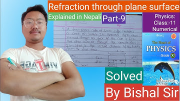 Refraction through plane surface/Part-9/#class11/#physics numericals/Solved By Bishal Sir