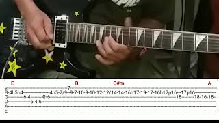 E Major Rock Pop Guitar Solo with tabs and chords