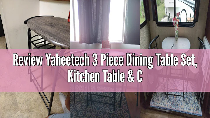 Review Yaheetech 3 Piece Dining Table Set, Kitchen Table & Chair Sets for 2, Compact Bistro Table Se