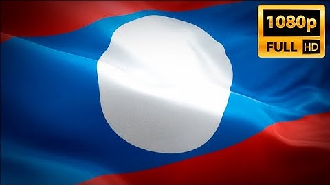 Laos flag video waving in wind. Realistic Asia Flag background. Laos flag Full HD