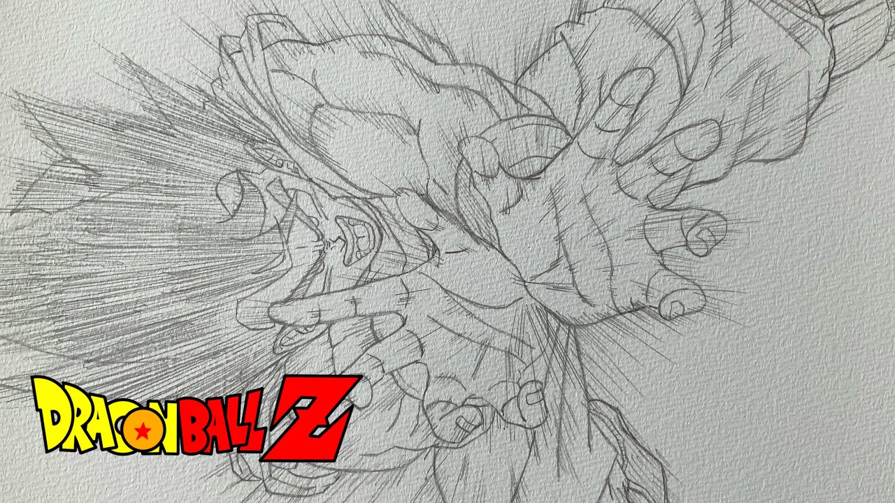 ドラゴンボール】かめはめ波を放っている孫悟空を模写してみた‼️ I