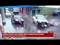 Veja no vídeo: batida entre moto e caminhonete em Lavras