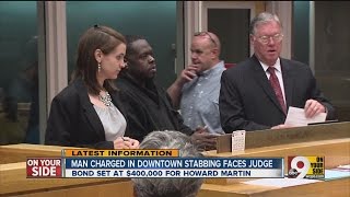 Man charged in random downtown stabbing faces judge