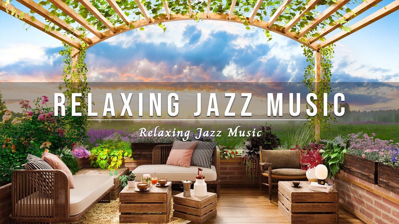 Relaxing Summer Day Jazz Music at Outdoor Coffee Shop Ambience ☕ Mellow ...