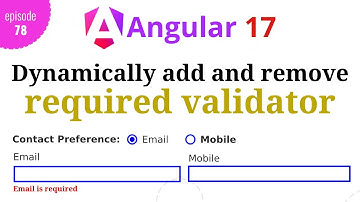 #Angular 17 - Episode - 78 | Dynamically add required validator l Template Driven Form