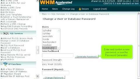 How to manage MySQL user passwords in WHM