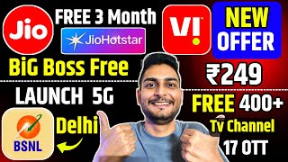 Vi New Offer 249 | Free 400 + Live Tv Channel &amp; 17 Ott | Bsnl Launch 5G in Delhi Soon. Jio Hotstar 