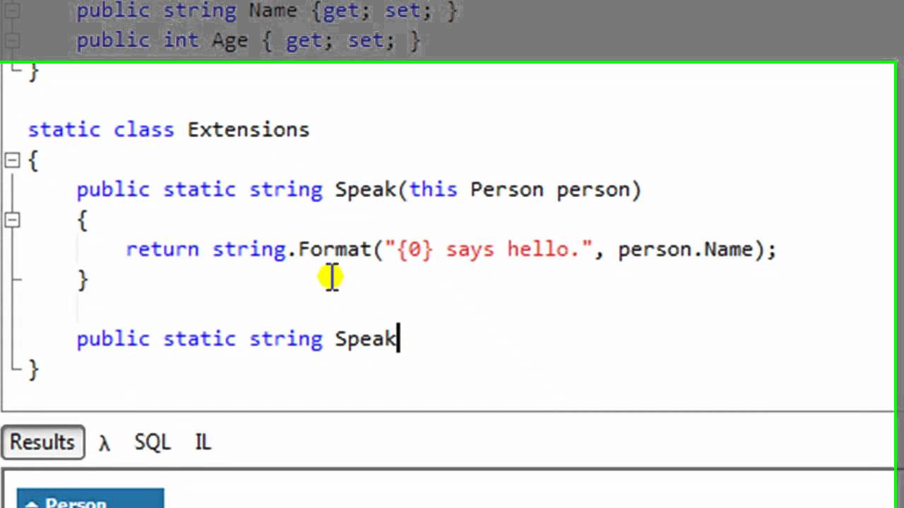 Simple Example of Extension Methods in C#