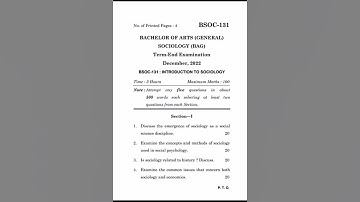 BSOC-131 question paper dec-2022 in English