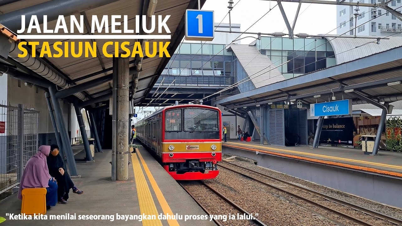 Go to Cisauk Station ‖ KRL Commuterline Station in Tangerang near Jakarta [Walking Around video]