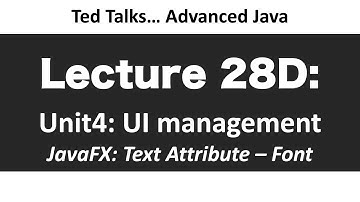 CSCI2120 - Lecture 28D  Unit4-UI - JavaFX - Font