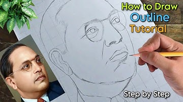 Dr. Bhimrao Ambedkar Drawing , Outline Drawing Tutorial, Step by Step for Beginners @angavhale
