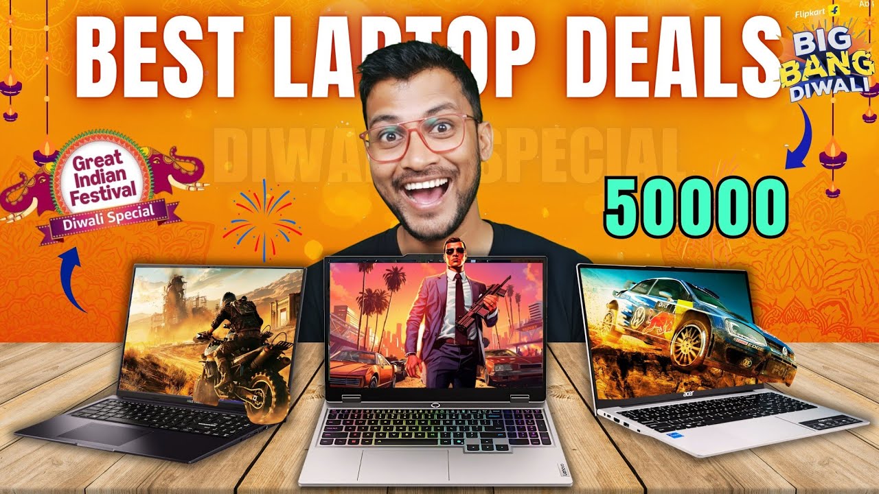🎉Скидки на Дивали Дхамака!💥Лучшие ноутбуки до 50 000 рупий на грандиозной распродаже в честь инди...