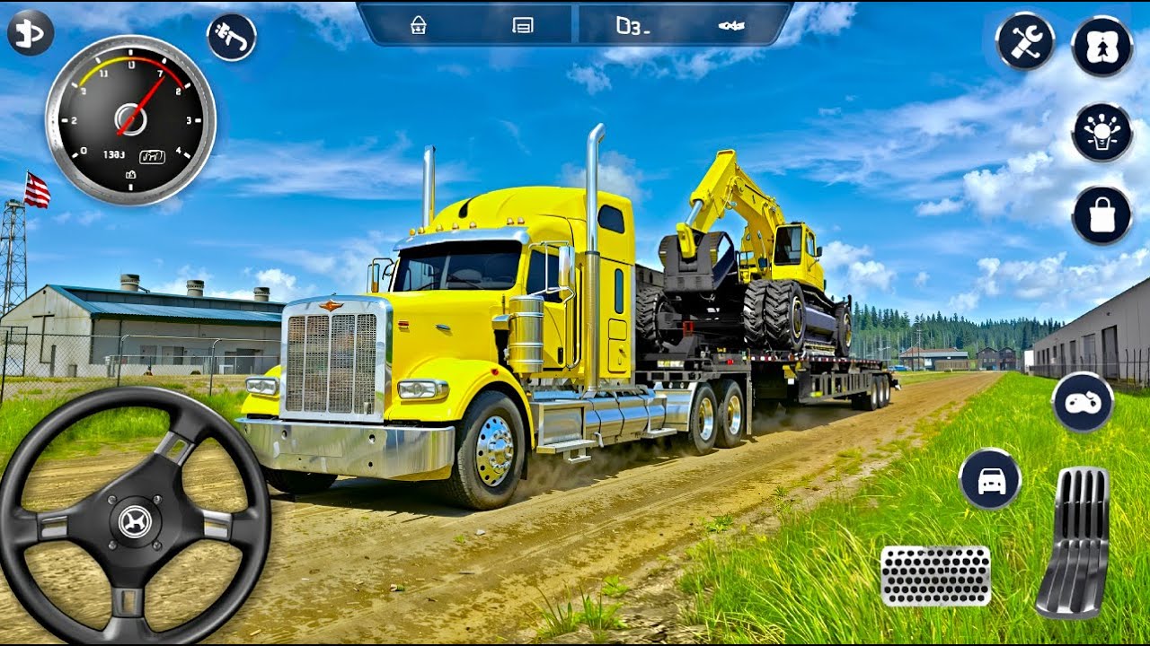 Insane Truck Challenge! Delivering an Excavator for Terrain Bridge Repair – Android Gameplay