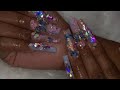 BIRTHDAY NAILS💕 | long acrylic nail tutorial | acrylic freestyle 💕🐬