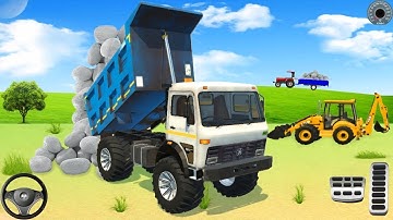 Drive JCB and unload the stone from the dumper | #games #indiantractorsimulatorlite