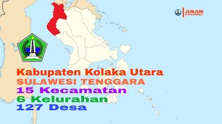 Kabupaten Kolaka Utara, Sulawesi Tenggara, 15 Kecamatan, 6 Kelurahan, 127 Desa