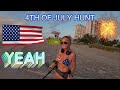 Beach metal detecting on the 4th of july