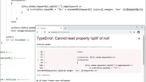 ✅  Solved: Error message:TypeError: Cannot read property 'split' of null in React