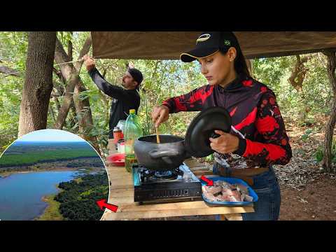 The river has dropped too much! Camping with fishing, the real deal, the giants | Freezing night