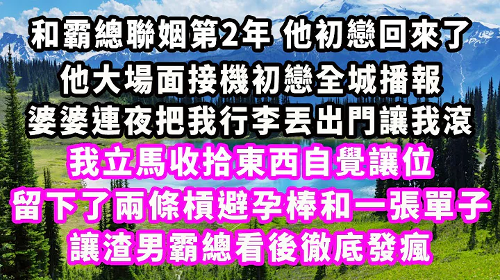 和霸总联姻第2年，他初恋回来了，他大场面接机初恋全城播报，婆婆连夜把我行李丢出门让我滚，我立马收拾东西自觉让位，留下了两条杠避孕棒和一张单子，让渣男霸总看后彻底发疯#一口气看完#小三#豪门#霸总 - 天天要闻