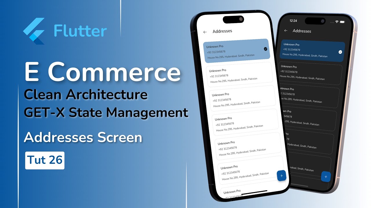 Addresses Screen | E Commerce App | Flutter | Tut 26 | Hindi/Urdu