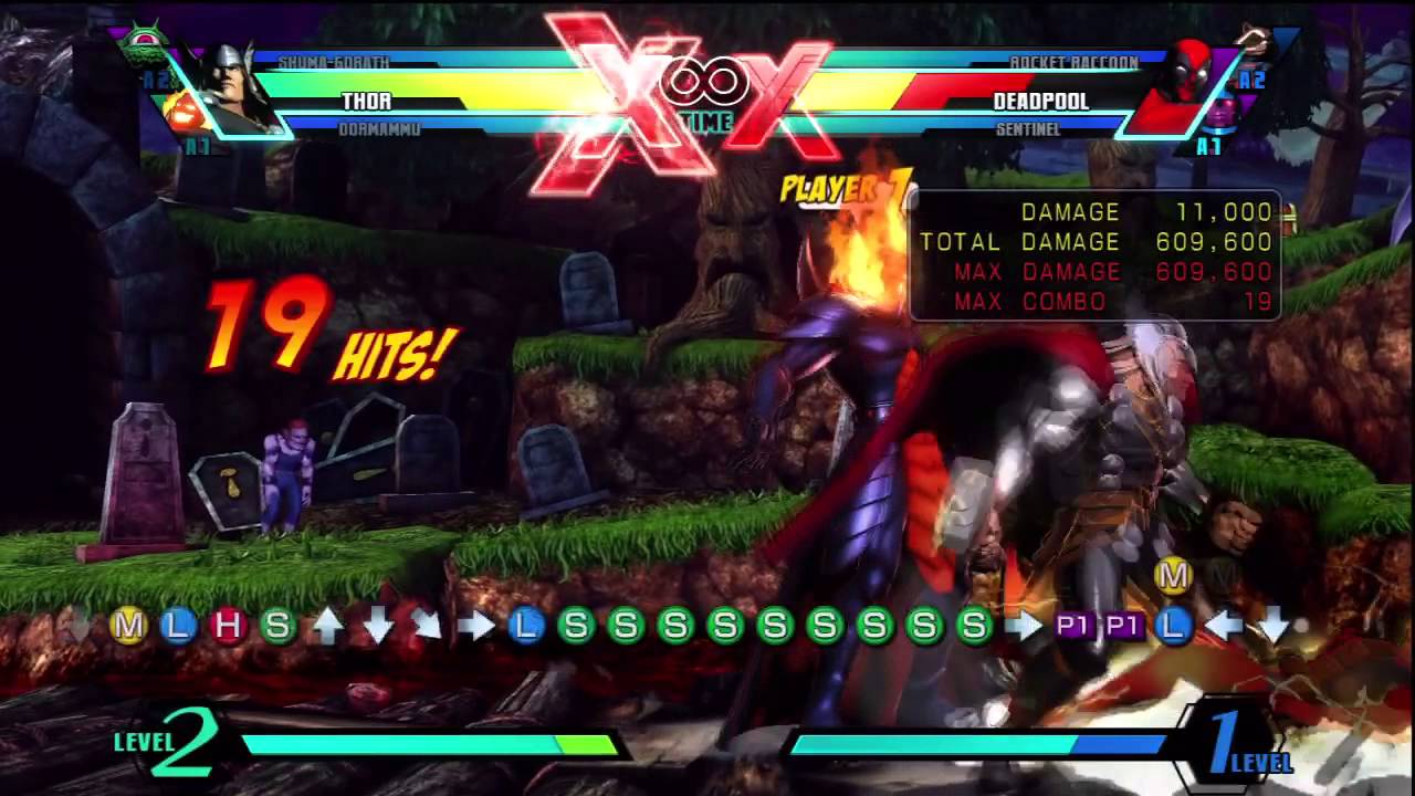 UMVC3 Thor/Dormammu/Shuma-Gorath Combo 1061k Damage +1 Net Meter Gain - YouTube