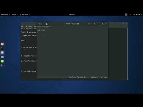 How to write,compile and run C program in Ubuntu/Linux Terminal Using Gedit