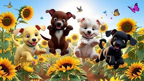 Bốn Chú Cún Con – Nhạc Thiếu Nhi Vui Nhộn Cho Bé | Gâu Gâu Remix Hoạt Hình 3D Siêu Dễ Thương