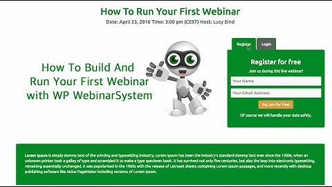 Setting up the webinar registration page in WP WebinarSystem - WordPress webinar plugin