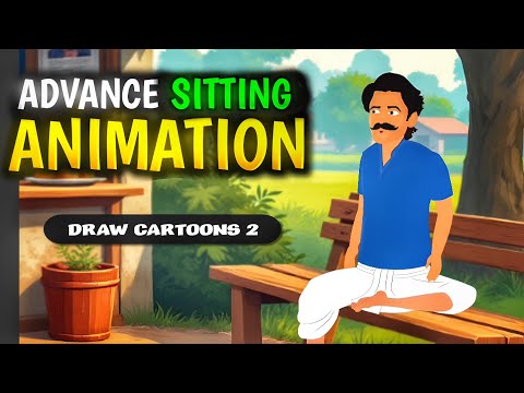 DC2 में Sitting Animation कैसे करें? | Draw Cartoons 2 Sitting Pose Tutorial | how to make cartoons