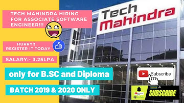 Tech Mahindra Hiring for Associate Software Engineer || OFF Campus Drive 2021 only for 2019/2020 ...