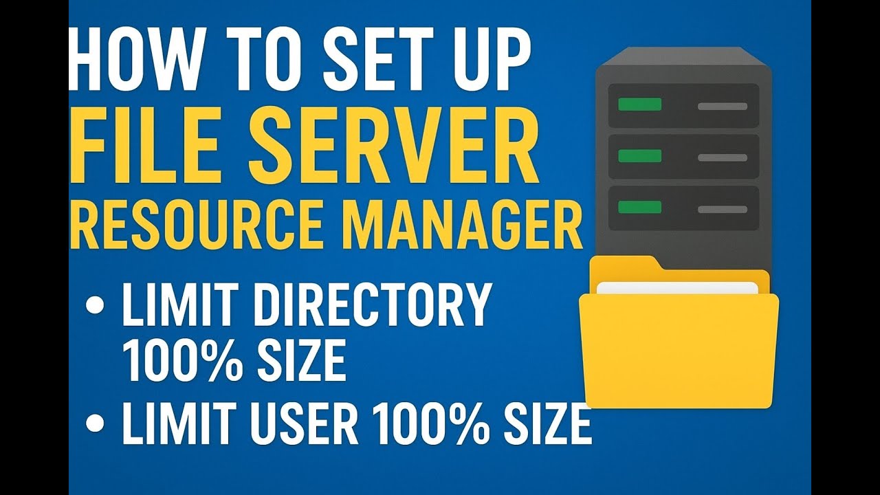 How to Set Up File Server Resource Manager | Limit to 100MB & User ...