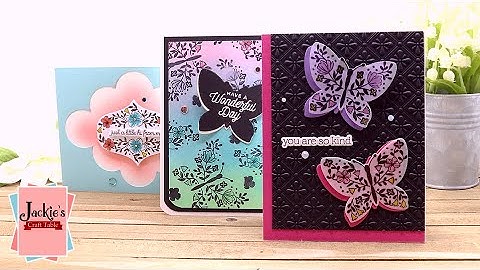 Butterfly Burst Cards | Spellbinders Clear Stamp & Die Club | 3D Embossing Folder-Tiled Motif