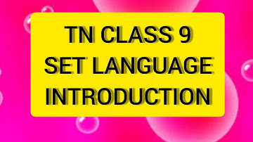 TN 9 Maths Set Language Introduction