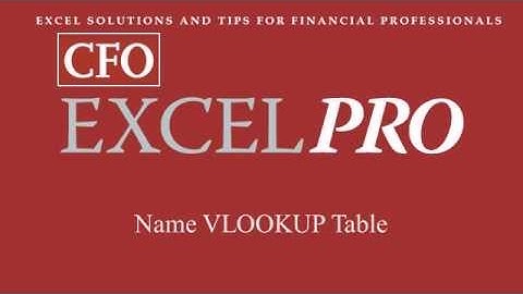 CFO Learning Pro Excel Edition 4-16-12 Naming Lookup Tables