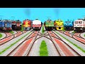 8 Indian Railways🍃Locomotive High Speed Trains Crossing On Bumpy Railroad Tracks | Train Simulator