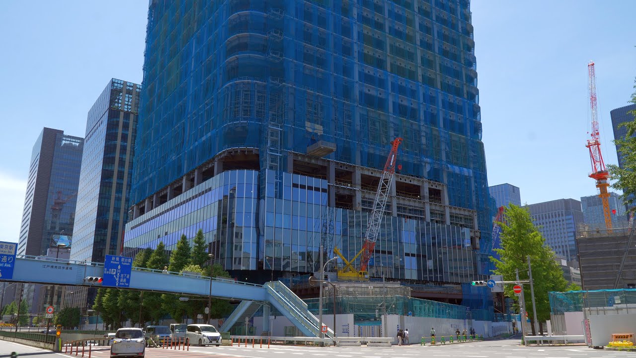 高さ283m　日本橋一丁目中地区再開発（ウォルドーフ・アストリア東京日本橋進出予定地）の建設状況（2024年6月8日）